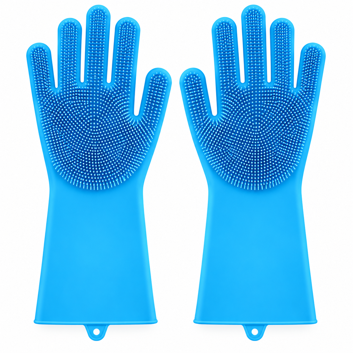 Silicone Dishwashing Gloves Scrubber Reusable Cleaning Gloves Kitchen Bathroom