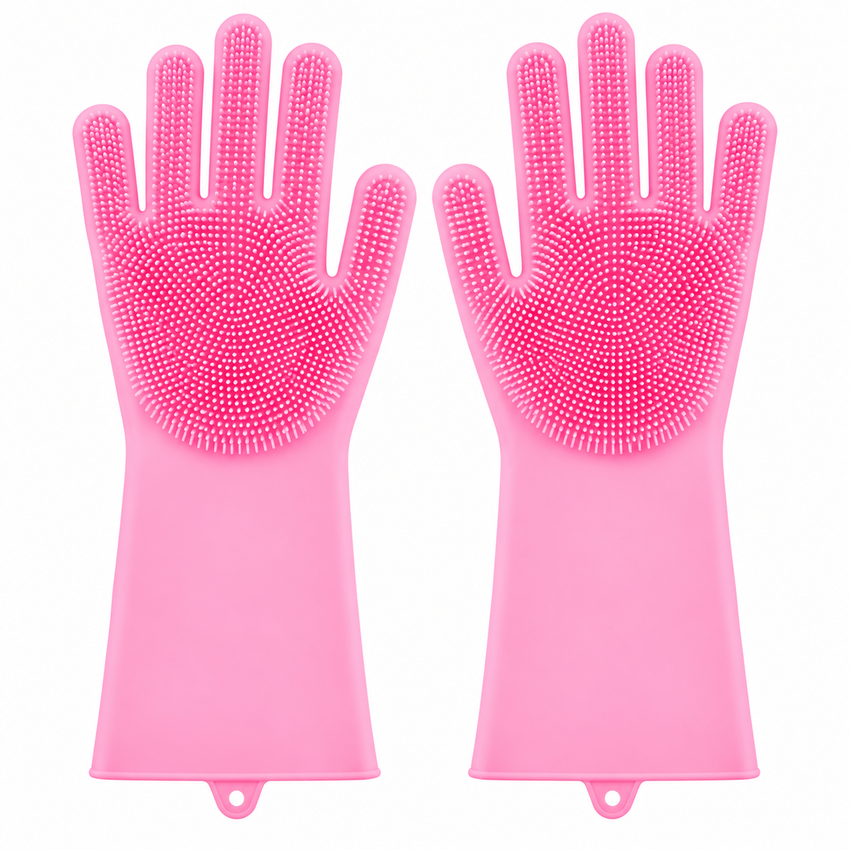 Silicone Dishwashing Gloves Scrubber Reusable Cleaning Gloves Kitchen Bathroom