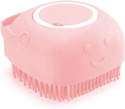 Silicone Pet Shampoo Brush Dog Cat Bath Massage Grooming Brush Soap Dispenser