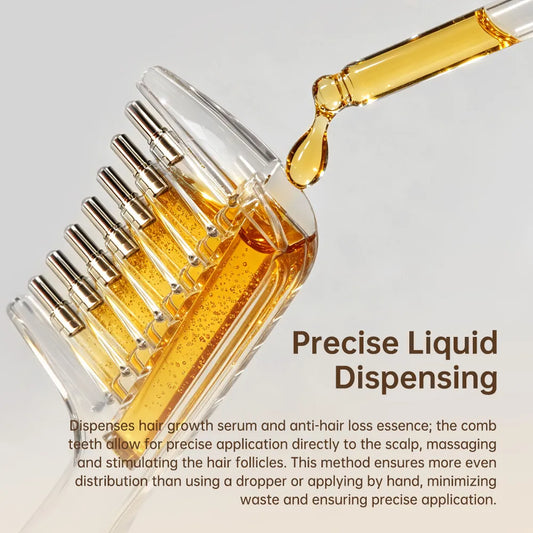 Hair Oil Applicator Comb with Scalp Massage & Liquid Reservoir – Beard & Hair Care