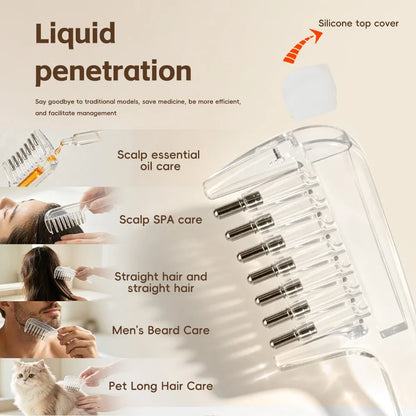 Hair Oil Applicator Comb with Scalp Massage & Liquid Reservoir – Beard & Hair Care