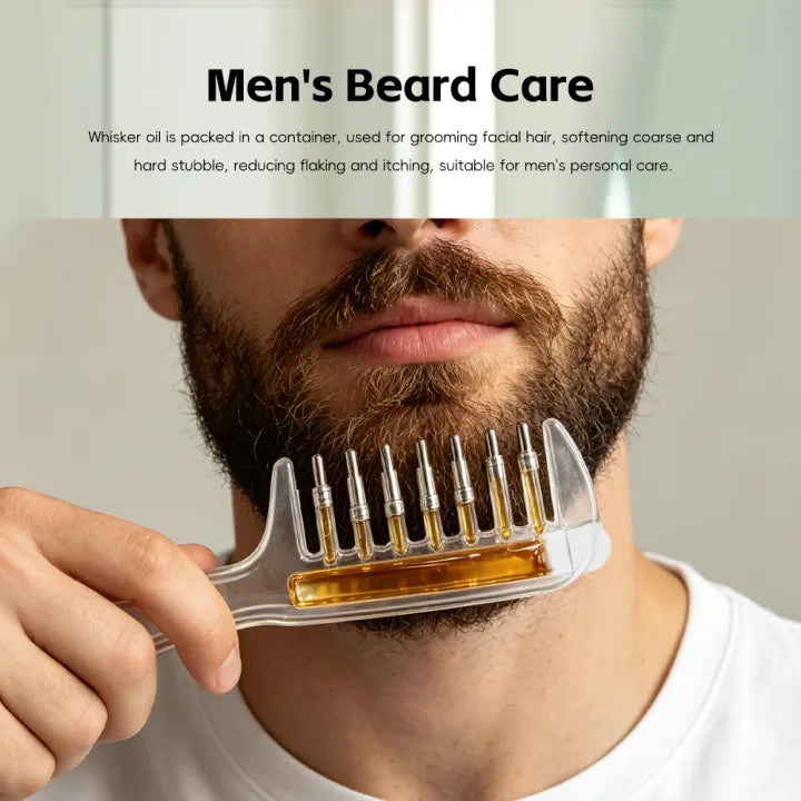 Hair Oil Applicator Comb with Scalp Massage & Liquid Reservoir – Beard & Hair Care